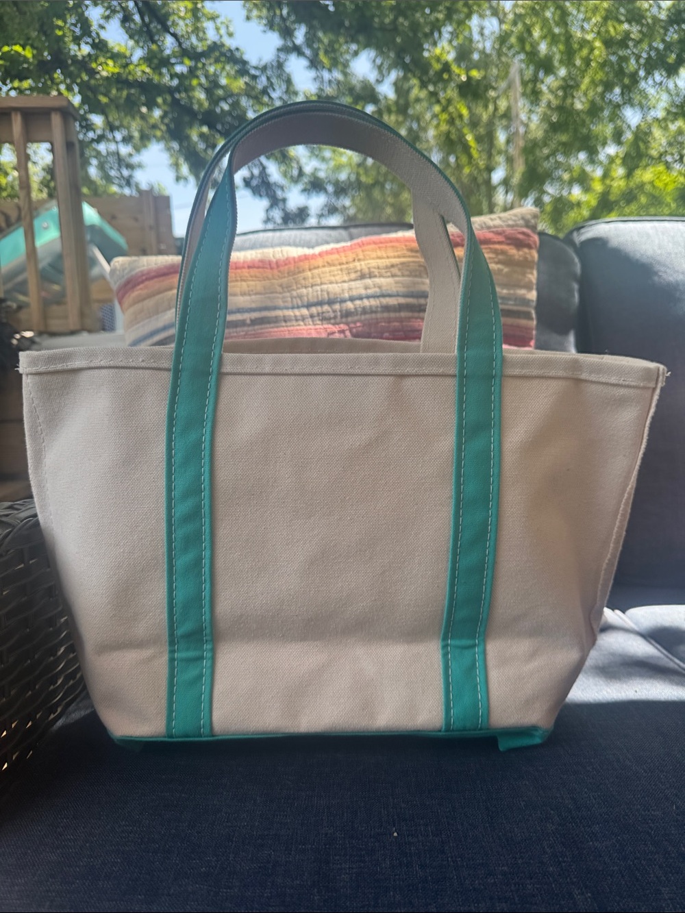 Vintage L.L. Bean Palm Tree Medium Tote - Picture 2 of 8